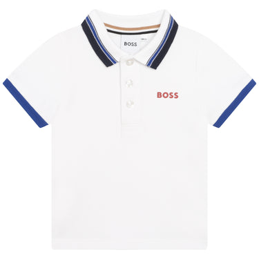Playera polo BOSS blanca para bebés